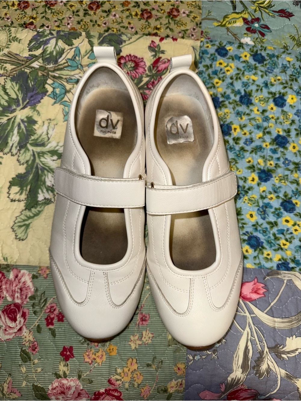 Dolce Vita White Mary Jane Strap Flats